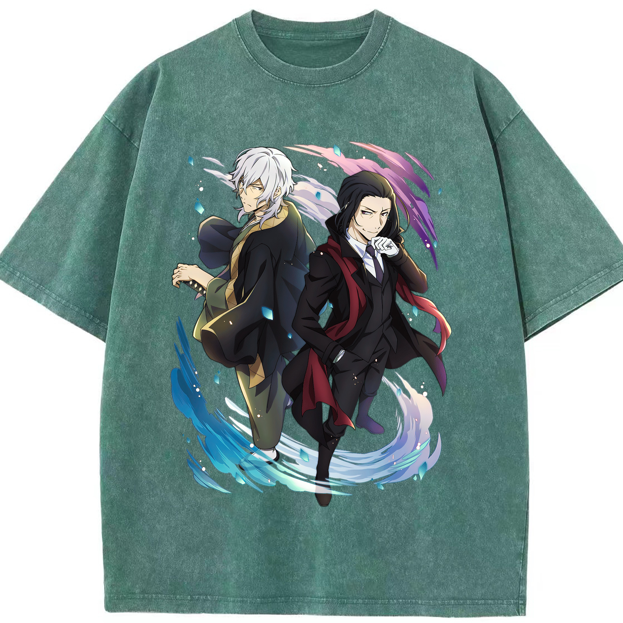 （画像用） 文豪ストレイドッグス Bungo Stray Dogs 綿100% ヴィンテージ風 半袖Tシャツ（フロントプリント）